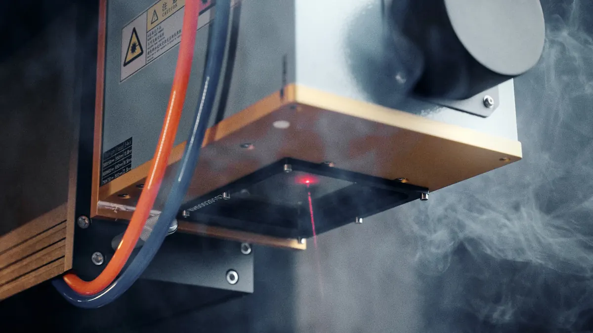 Industrial laser source inside a Spark Laser machine